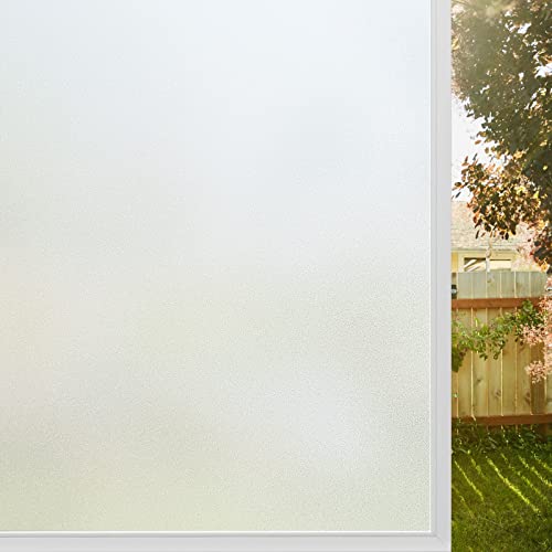 rabbitgoo Fensterfolie Blickdicht Sichtschutzfolie Fenster Selbsthaftend, Milchglasfolie Statisch Haftend 60 x 120 cm ohne Klebstoff Folie Fenster Sichtschutz Anti UV für Zuhause Büro Matt