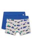 Sanetta Jungen-Hipshorts (Doppelpack) beige & blau | Hochwertige und nachhaltige Unterhose für Jungen aus Baumwoll-Mix. Inhalt: 2er Set Unterwäsche für Jungen 116