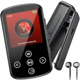 OGVDOE MP3 Player Bluetooth 5.4 Sport 128GB mit 1,54 Zoll TFT Farbbildschirm, Mini Musik Player mit Clip, mit unabhängiger Lautstärketaste, HD-Lautsprecher, FM Radio, Ebook, Recorder (A08)