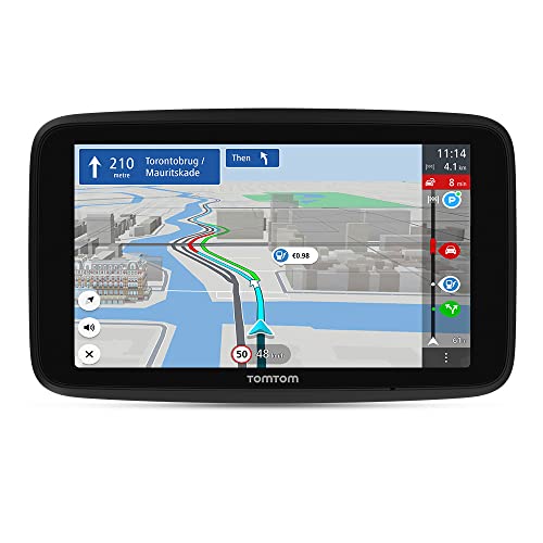 TomTom Navigationsgerät GO Discover (6 Zoll, Stauvermeidung dank TomTom Traffic, Karten-Updates Welt, schnelle Updates via WiFi, Verfügbarkeit von Parkplätzen, Kraftstoffpreise) (Generalüberholt)