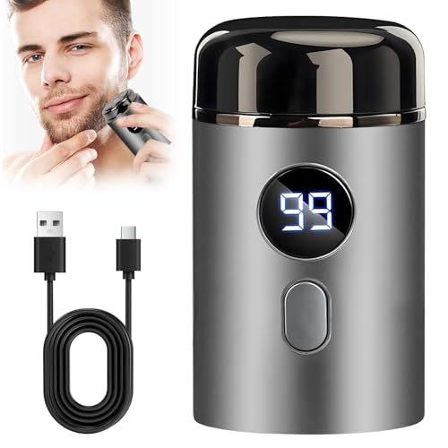 Elektrischer Mini Rasierer Herren, Tragbarer Elektrischer Mini-Rasierer, Portable Electric Shaver, USB Wiederaufladbare Kabellose Wasserdichte Rasiermaschinen für Männer