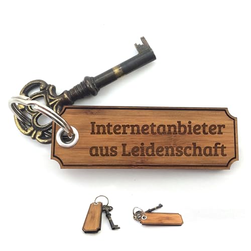 Mr. & Mrs. Panda Schlüsselanhänger Internetanbieter - Geschenk, Berufsausbildung, Beruf, Geschenke, Schlüsselanhänger aus Holz, Bachelor,