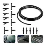 3M Universal Scheibenwaschanlage, 15PCS Schlauchverbinder, Wischwasserschlauch Reparaturset, Automotive Schlauch, Wischwasserschlauch Reparaturse, Schlauch für Scheibenwaschanlage (Schwarz)