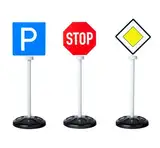 Big Verkehrsschilder für Kinder (je 69 cm) - 3er-Set Straßenschilder mit 5 Verkehrszeichen zum Spielen & Lernen für Kinder ab 1 Jahr, Spielzeug für Indoor & Outdoor