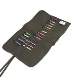 Pinseltasche, Zusammenrollbar Leinwand Malerei-Etui, Staubschützt Ölpinseltasche Aquarellpinseltasche, Fasst 30 Pinsel, für Pinsel, Spachtel, Malutensilien