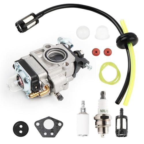 Lhdfyqt Vergaser für Motorsense, Vergaser Motorsense Set, Freischneider Vergaser, Vergaser mit Zündkerze, 52cc 49cc 43cc mit Dichtung, Pumpe Starten, Schlauch, Ventil, Zündkerze und Benzinfilter