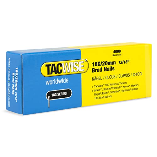 TACWISE 1709 Stauchkopfnägel Brad Typ 18G / 20 mm, verzinkt, 4.000 Stück