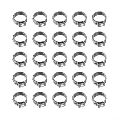 Einohr-Schlauchschellen aus Edelstahl, 25-teiliges Set für effektive Abdichtung in verschiedenen Anwendungen (14,5 mm)