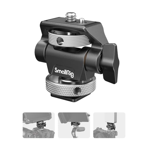 SMALLRIG Kamera Monitor Mount mit Kaltschuhadapter, 360° drehbar und 180° neigbar, Verstellbarer Monitorhalter mit Rändelschraube zum Einstellen der Spannung, mit Anti-Twist-Design – 2905B