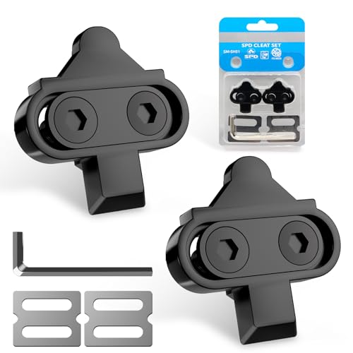 Bike Fahrrad Schuhplattenset, SPD Compatible Bike Pedal Cleats, Pedalplatten Fahrradzubehör Set für Shimano