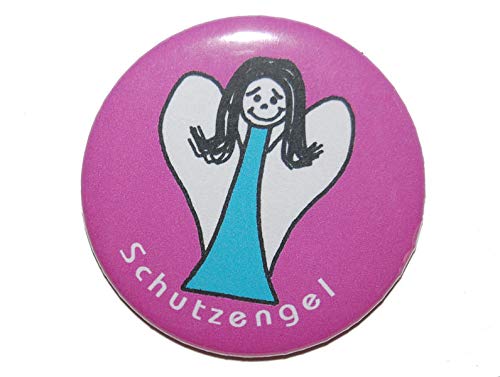 Schutzengel Glücksbringer - Varianten: Button 50mm Kühlschrankmagnet 50mm Flaschenöffner 59mm Taschenspiegel 59mm