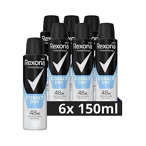 Rexona Men MotionSense Deo Spray Cobalt Dry Anti-Transpirant mit 48 Stunden Schutz gegen Körpergeruch und Achselnässe 6x 150 ml