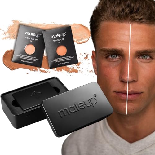 MaleUp Herren Concealer Bundle Mittel I Perfekter Frische-Kick für die Männerhaut I Instant jüngeren & wachen Look I Natürliches Makeup für Männer I Für ein makelloses & maskulines Erscheinungsbild