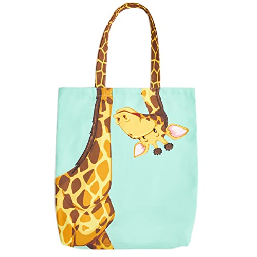 ecrou Jutebeutel, Strandtasche, Tote Bag, Stofftasche Mit Giraffen Design, Einkaufstasche Faltbar Stoffbeutel,Digital Bedruckt Tragetasche Stofftasche Ostern Bunt Desigual Tasche Damen 50 * 42 cm