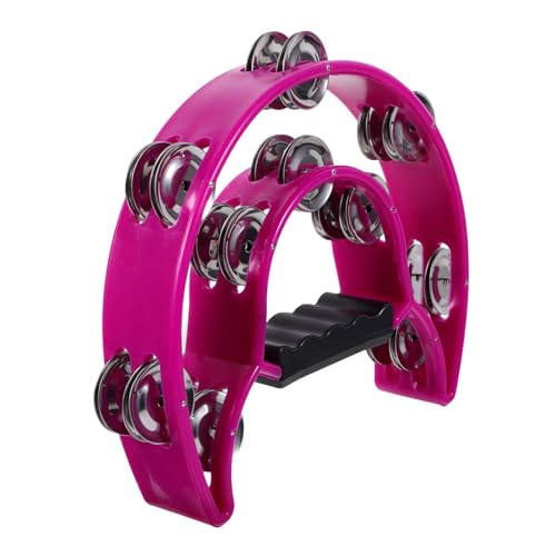Yardwe Handglocke Tamburin Glocken Gehalten LED Instrument Griff Jingle Bell Partys Lärmmacher Erleuchtung Musikspielzeug Percussion Musik Trommel Glocke Harz Lila