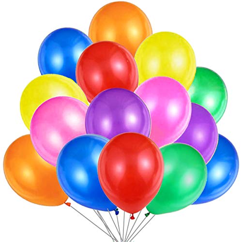 100 Mehrfarbige Luftballons Bunt Helium, Ballon Bunte Latex Premiumqualität 30 cm Partyballon Deko Bunte Dekoration fur Geburtstags