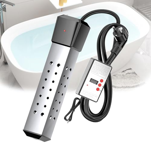 2500W Tauchsieder Badewanne, Thermostat Heizung Tauchsieder Badewannepool, Intelligente Temperaturregelung& 12min Schnelles Aufheizen, Tauchsieder für Whirlpools, Schwimmbädern Und Fußwaschbecken