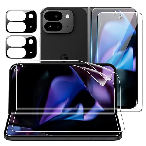 CAUHENYEE Schutzfolie für Google Pixel 9 Pro Fold Panzerglas, [2+2+2] externer Displayschutz + interner TPU-Soft-Displayschutz + Kameraschutz, Telefonschutz-Set, HD 9H gehärtetes Glas, Anti-Kratzer