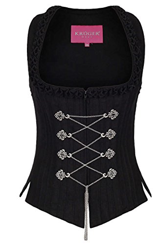 Krüger Madl Damen Dirndl Mieder schwarz, 4-SCHWARZ, 38