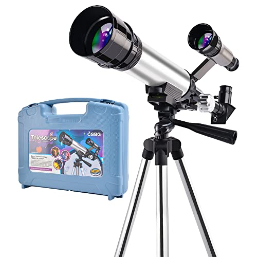 HONPHIER Refraktor Teleskop Kinder Einsteiger Tragbar 60 mm Teleskop Astronomie Fernrohr teleskope mit Stativ Sternfinderlinse für Astronomie Anfänger Kinderteleskop Set Wissenschaft Spielzeug