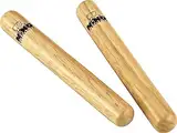 Nino Percussion Wood Claves Instrumente - 1 Paar kleine Klanghölzer für Kinder ab 3 Jahren - Musikinstrument - Siam Eiche, Natur (NINO502)