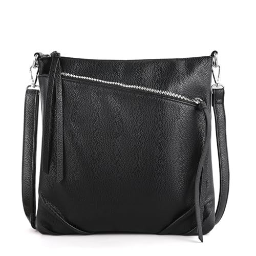 TAN.TOMI Umhängetasche Damen Schwarz Stilvoll und Vielseitig, Tasche Damen Umhängetascheein Absolutes Must-Have für modebewusste Frauen, Umhängetasche Damen Mittelgroß(Schwarz)