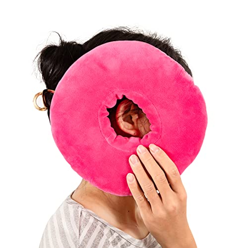 UKTYUAS Piercing Kissen mit Loch Für Ohr gegen Ohrenschmerzen,Donut Kissen,Ohrkissen,Sleepingring für Seitenschläfer zur Schmerzlinderung im Ohr,Kissen Seitenschläfer(Rosa)