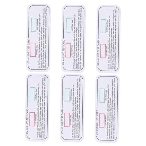 6St UV-Test UVC-Detektor Teststreifen UV-Ausweiskarten UVC-UVA-Testkarten Indikator Sensor Lichttestkarte UV-Prüfkarte UV-Strahlungstester UV-Licht-Testkarten UVC-Testkarten Papier SOLUSTRE
