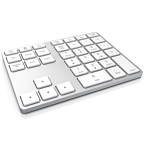 CSL - Bluetooth Numpad - Wireless Ziffernblock mit Multifunktionstasten – Keypad Aluminium - 35 Tasten – Bluetooth 3.0 – Kabellos - kompatibel mit Apple PC Notebook Tablet Laptop - Windows Android iOS