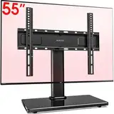 AOKCOS TV Standfuss TV Ständer Neigbar Schwenkbar Höhenverstellbar für 32-55 Zoll Fernseher, Universal TV Standfüße Fernsehständer Mit Stabilere Halterung, Max VESA 400x400mm 40KG