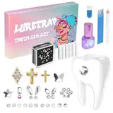Rienan Tooth Gem kit 30 Stück Zahnschmuck set Zahnstein set Hining Smile DIY Tooth Gem kit Zahnschmuck set Edelstein Zahnstein Schmuck für Reflektierende Zahnverzierungs-Dekoration