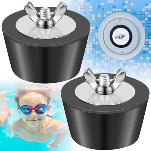 FGen 2 Stück Winterstopfen Pool, 1,25-1,5 Zoll / 32-38mm, Edelstahl-Flügelmutter, Pool Überwinterungsstopfen, Küchen- und Badezimmerwaschbecken sowie kleinen Hallenbädern verwenden