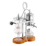 DENEST Luxury Siphon Balance Kaffeemaschine, Siphon Kaffeemaschine Set, Belgische Siphon Kaffeemaschine, Vakuum-Kaffeebereiter, Kaffee- und Teebrüher, Naturholzsockel und Deckelknauf