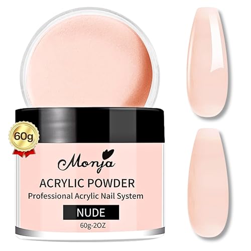 60g Acrylpulver Für Nägel - Nude klares Acrylnagelpulver 2,12 Unzen großes Fassungsvermögen Pulver - Perle Ultra Glattes Acryl Nägel Acrylpulver für 3D French Nail Manicure Extension Nail Beauty