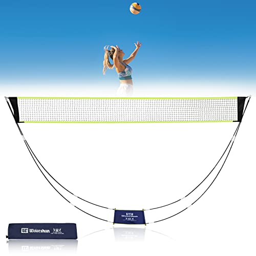 ADMAY Badmintonnetz, Tennisnetz, Volleyballnetz für Garten und Outdoor, 3m Multifunktionales Netz, Faltbar und Tragbar, Leicht zu transportieren Badmintonnetz Netz Set für Garten und Sportpark