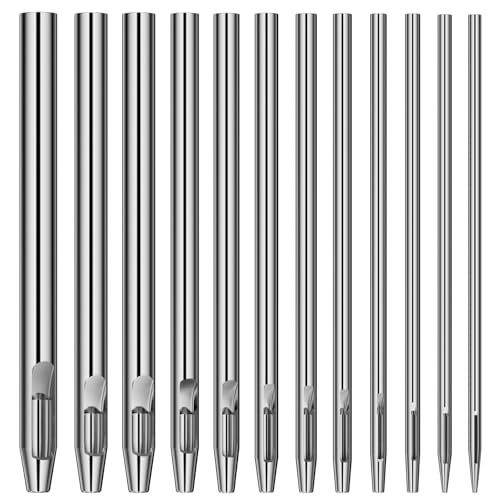 Rizthyn 12 Stück Locheisen Set, Lochstanzer, Lochstanzer Leder, Stanzwerkzeug, Lochstanzer Set, Runde Stahl Hohl Punch Set für Leder Uhrenarmbänder, Gürtel, Leinwand Öse, Papier Kunststoff(0,5-6 mm)