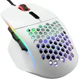 Glorious Gaming Model I Wired Gaming Mouse – superleichte 69 g, 2 tauschbare Tasten, RGB, PTFE-Füße, 9 programmierbare Tasten, seitliche Daumenablage – Weiß