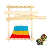 Webrahmen, Webstuhl Kinder, Schulwebrahmen, Holzwebrahmen, Holzwebstuhl, Webstuhl Aus Holz, Holz Handstrickmaschine, Mini Holz Loom, DIY Strickwebstuhl Set mit Kamm&Schiffchen, Für Anfänger