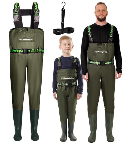 DaddyGoFish Wathosen Für Kinder Und Erwachsene Zum Angeln Und Jagen Mit Einer Tasche Und Einem Aufhänger