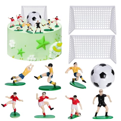 Fussball Tortendeko, Fußball Geburtstagstorte Dekoration, Fußball Cupcake Topper, Fussball Torten Deko Geburtstag Kinder, Fußball Spieler Tortenaufleger Deko, für Männer Junge Geburtstag Party (B)