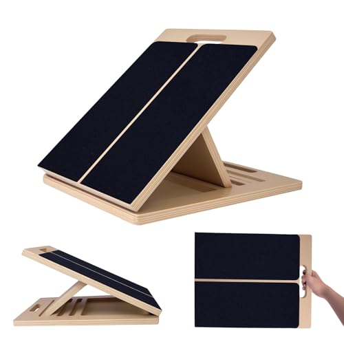 Wadendehner aus Holz, Slant Board mit Einstellbarem Schrägbrett und Wadenstrecke, Professionelles Wadendehner für Kniebeugen Muskeldehnung, Fitnessstudio und Outdoor-Gebrauch
