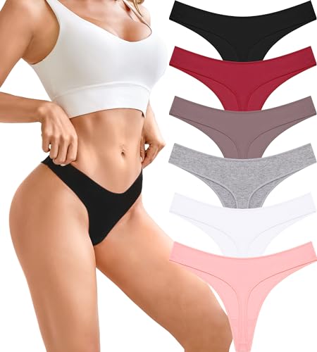 BeReady String Tanga Damen Baumwolle Sexy Unterwäsche Frauen Set Unterhosen Damen Slips Mehrpack Atmungsaktiv Thong Bikini Pantys 6 Pack