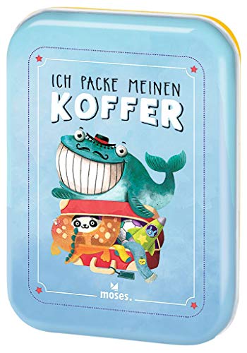 moses. Verlag GmbH 90352 Ich packe meinen Koffer | Der Spieleklassiker für Kinder ab 4 Jahren| Kinderbeschäftigung | Kartenset, Hellblau