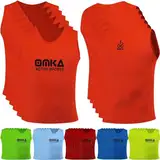 OMKA Leibchen Trainingsleibchen – Markierungshemd für Team Sport, Fussball, Training, Jogging, Hocky, Handball in Gelb, Rot, Grün, Orange, Blau für Herren, Kinder & Damen - ideal für Teams