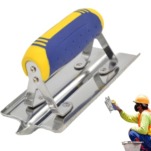 Beton Edger Tool - Hochleistungs -Edelstahl -Groover -Handwerkzeug | Precision Cement Finisher Comfort Griff, nietfreies Design für Straßenrenovierungsarbeiten auf dem Bürgersteig, Renovierungsarbeite