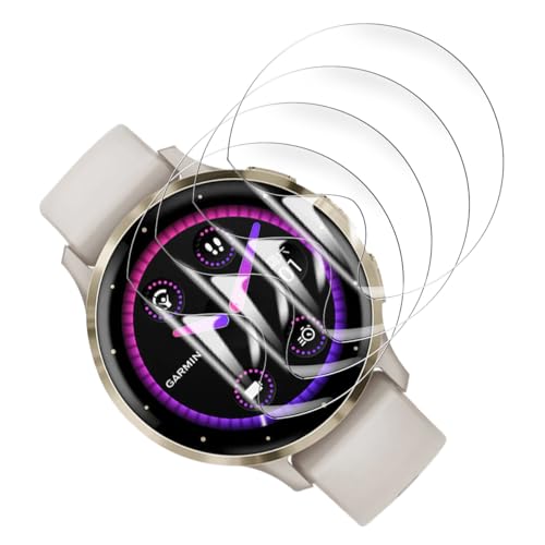 Rnnmeeko 4 Stück Schutzfolie für Garmin Venu 3S, Schutzglas für Garmin Venu 3S Panzerglas, Ultra HD Klar für Garmin Venu 3S Panzerfolie, 3D Runde Kante Displayschutzfolie