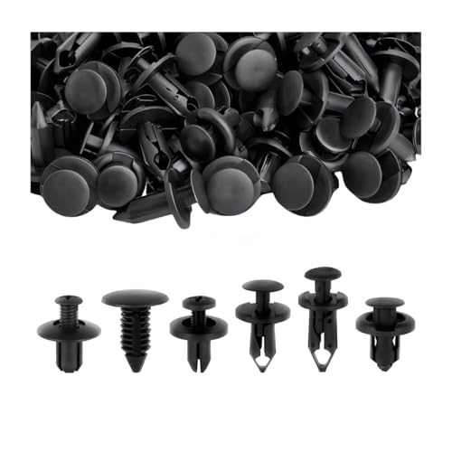 CGEAMDY Auto Befestigungsclips Set, 190 Pcs Kunststoff-Spreiznieten, 6 Verschiedene Arten Karosserie-Clips, Stoßfänger-Verstärkungsclips, Universal-Kunststoff-Clipsatz für Automobile