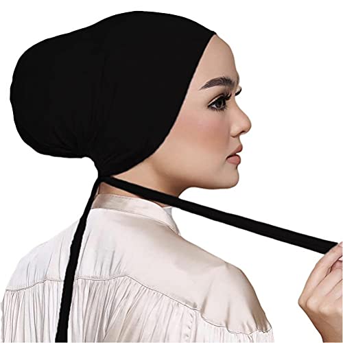 WINBST Baumwolle Frauen Unter Schal Hijab Mütze, Frauen Muslimischen Kopftuch Beanie Knochen Arabischen Motorhaube Skullies Hüte mit Kordelzug