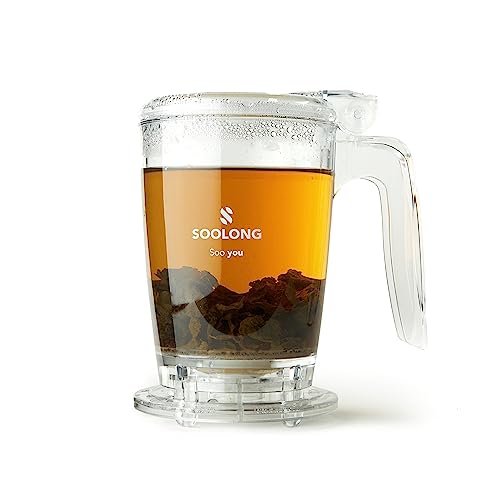 Soolong Teamaker, Infuse Master, praktischer Teekocher, Ice-Teekocher für Tee und Eistee aus Tritan, Teekocher ist BPA-frei und spülmaschinenfest - 450ML - Muttertag - Geschenk - 1 Stück