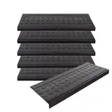 KARAT Stufenmatte aus Gummi - 5er Set - 25 x 75 cm - wetterfeste & Rutschhemmende Treppenstufen Matten - Gummistufenmatte für Außen - Treppenauflage - Antirutschmatte Coin